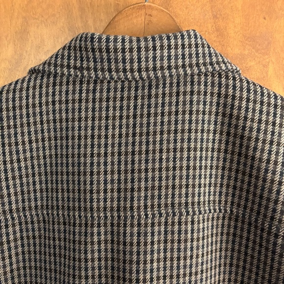 H&M Tan Brown Houndstooth Plaid Oversized Wool Blazer Jacket Chore Coat Office - Picture 6 of 12